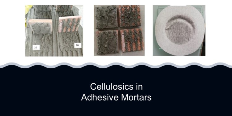  Use of celluloses and additives in adhesive mortars