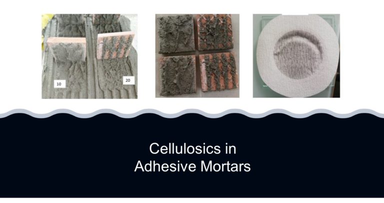 Use of celluloses and additives in adhesive mortars