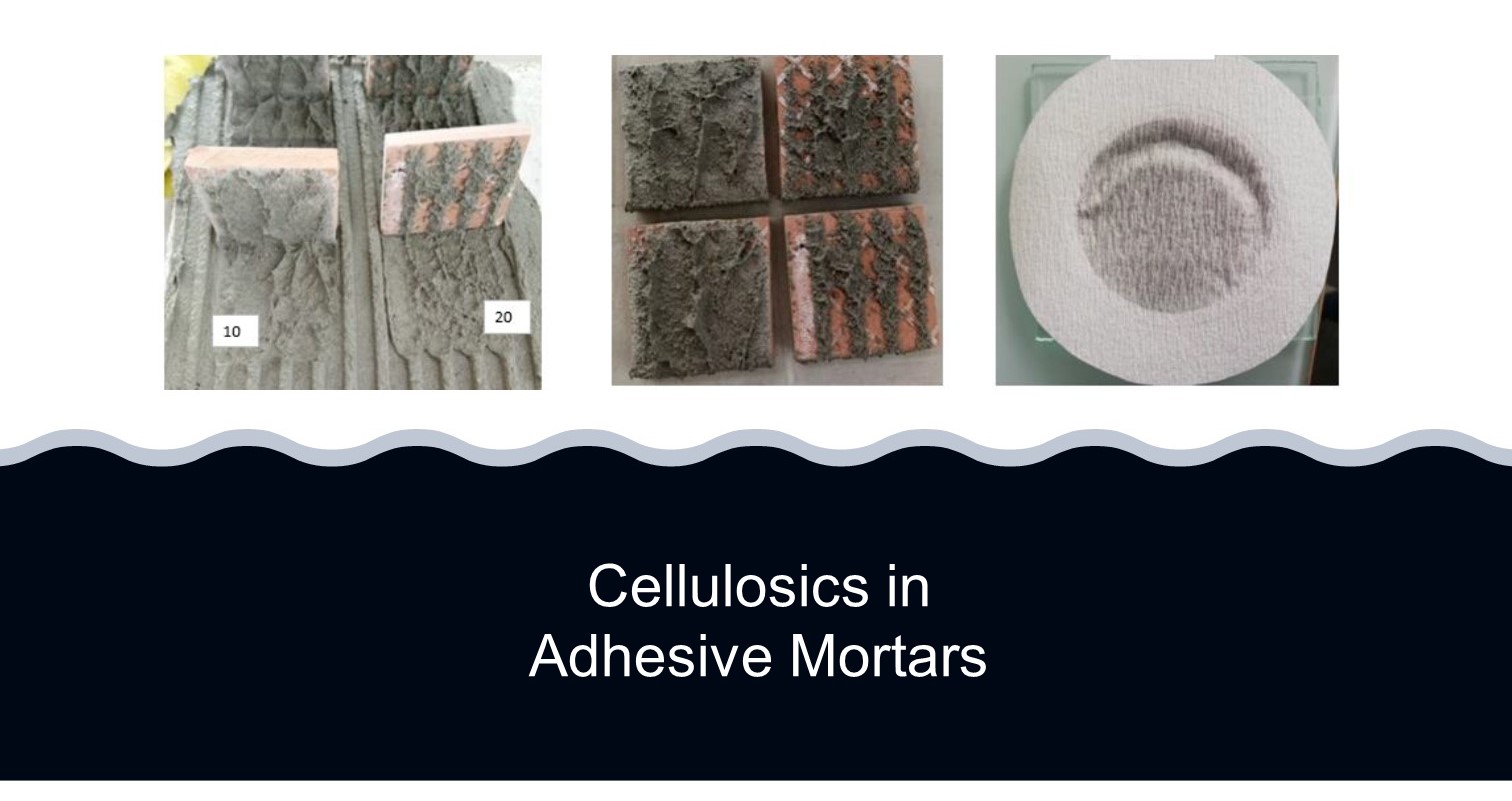  Use of celluloses and additives in adhesive mortars