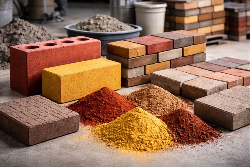 Óxidos de hierro utilizados para la coloración uniforme de concreto y prefabricados en la industria de la construcción
