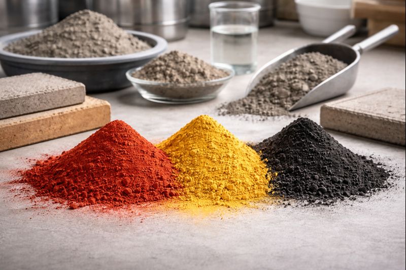 Pigmentos de óxidos de hierro micronizados utilizados en sistemas cementicios para construcción